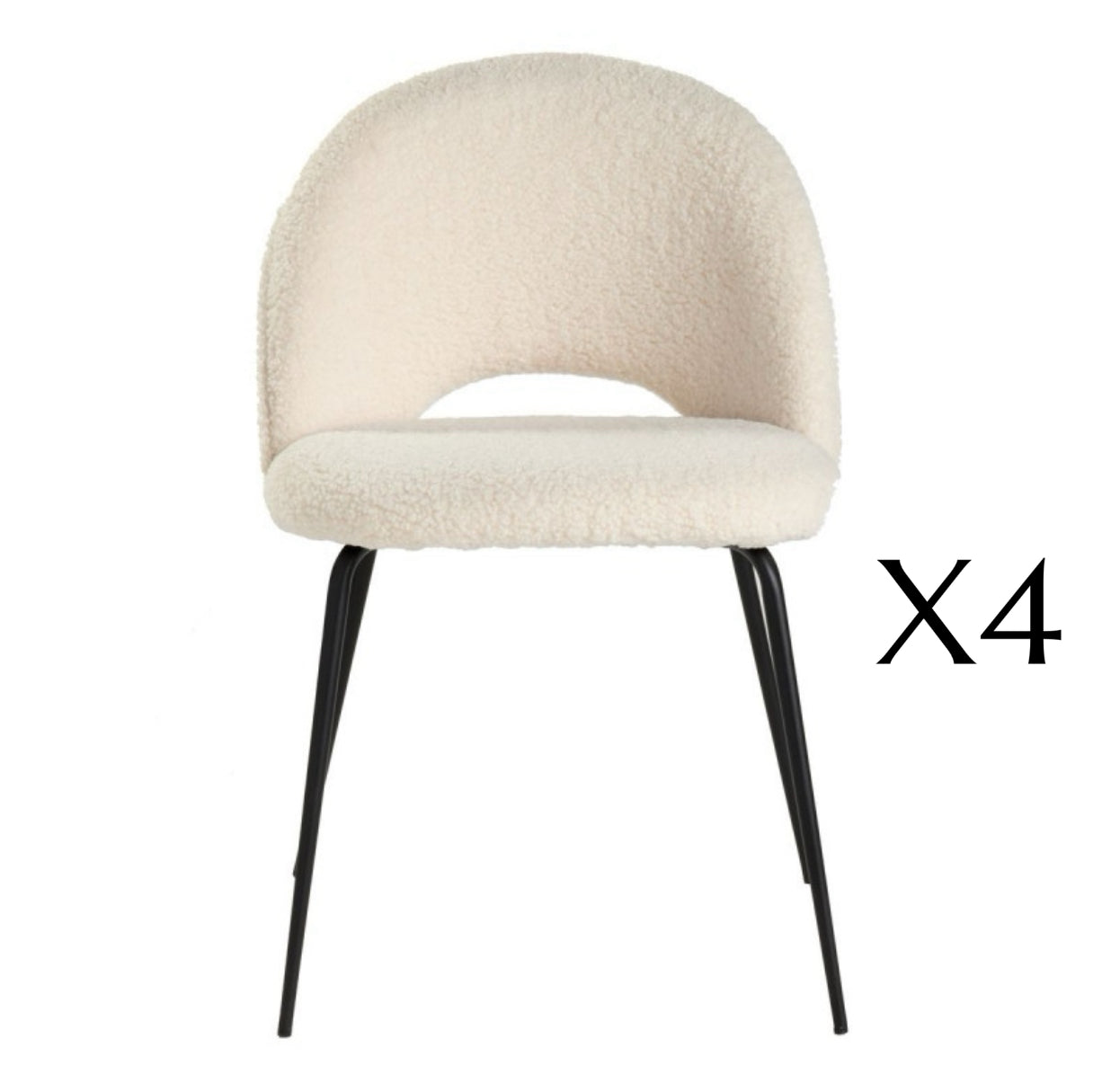 LOT CHAISES TEDDY CRÈME