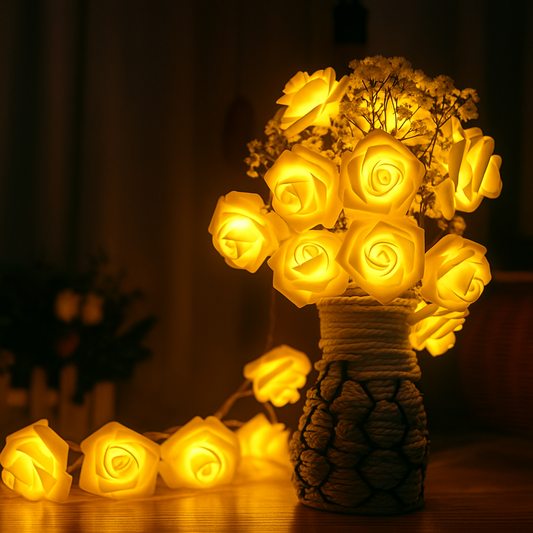 GUIRLANDE LUMINEUSE ROSE BLANCHE