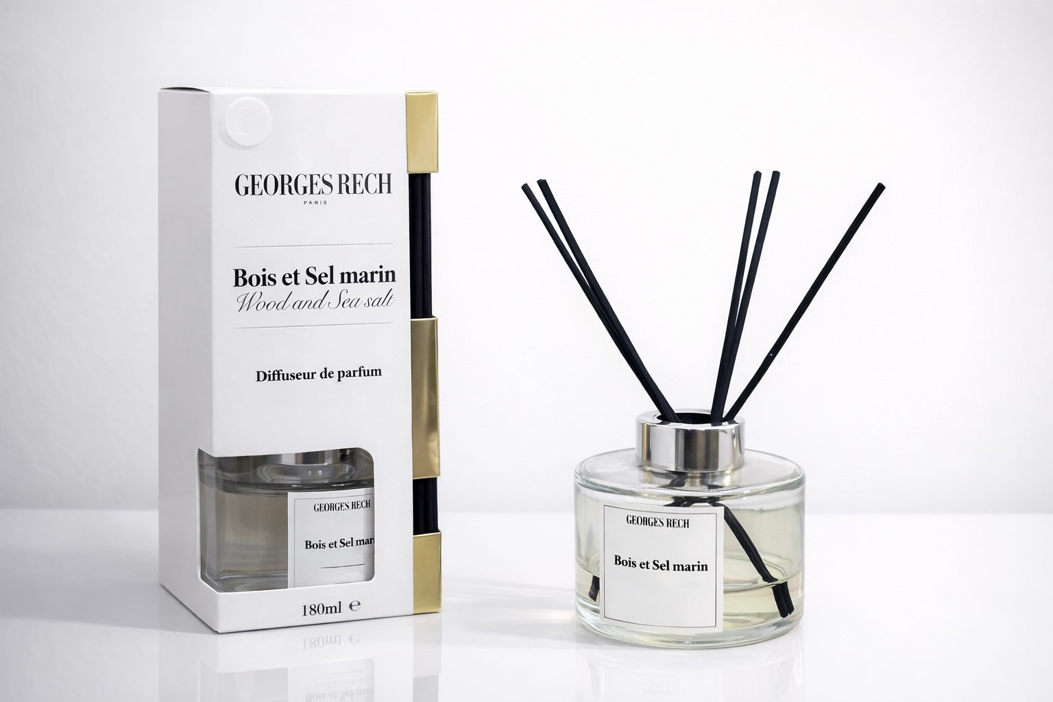 Diffuseur de Parfum à Bâtonnets – Bois & Sel Marin