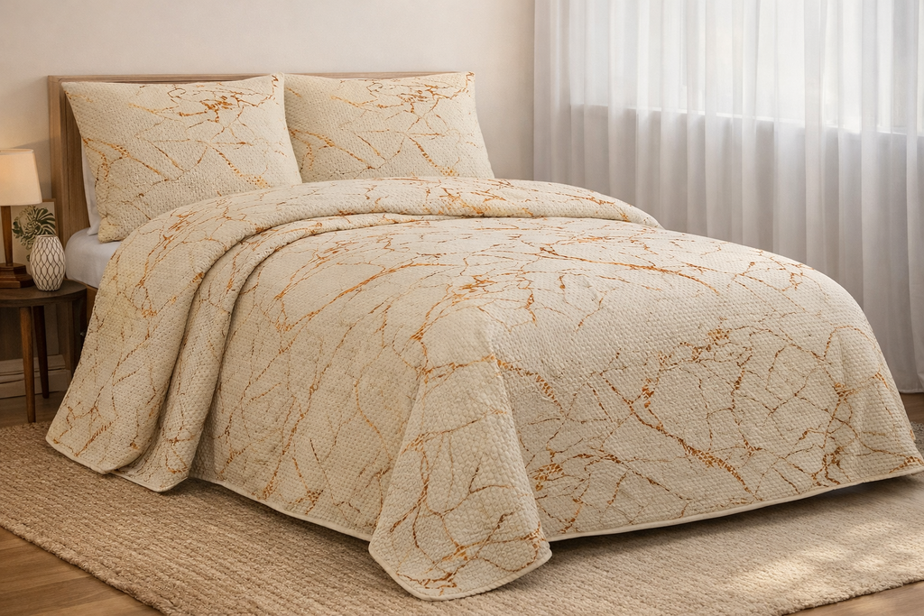 Couvre-Lit Effet Marbre