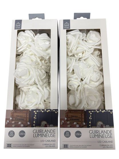 GUIRLANDE LUMINEUSE ROSE BLANCHE