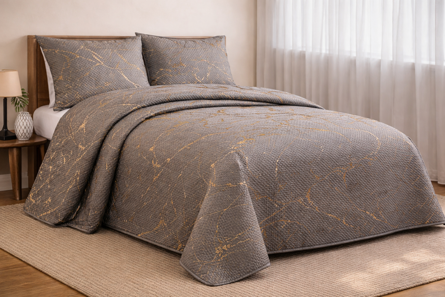 Couvre-Lit Effet Marbre