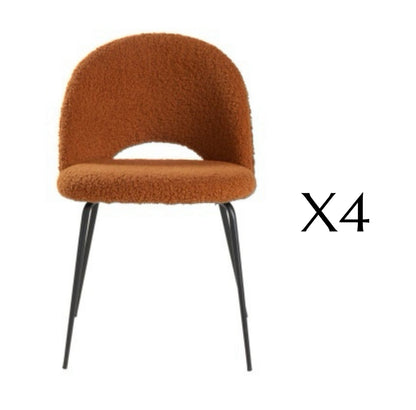 LOT CHAISES TEDDY MOKA CARAMEL