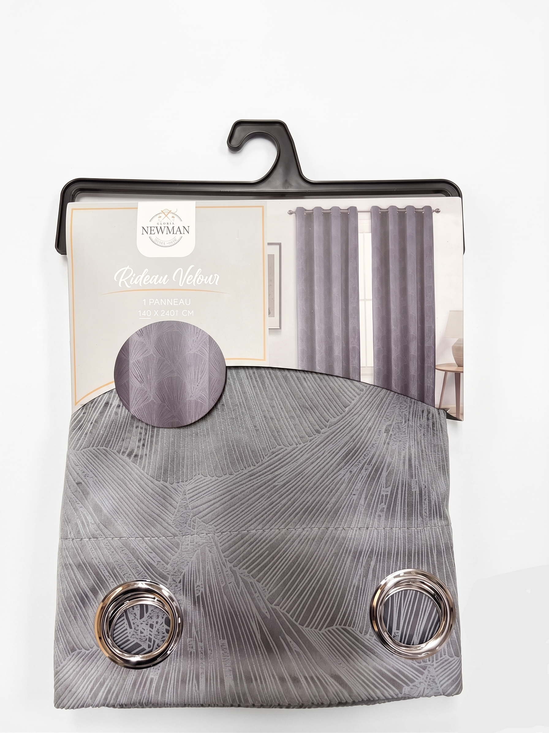 Rideau en velours – 1 panneau 140 x 240 cm gris