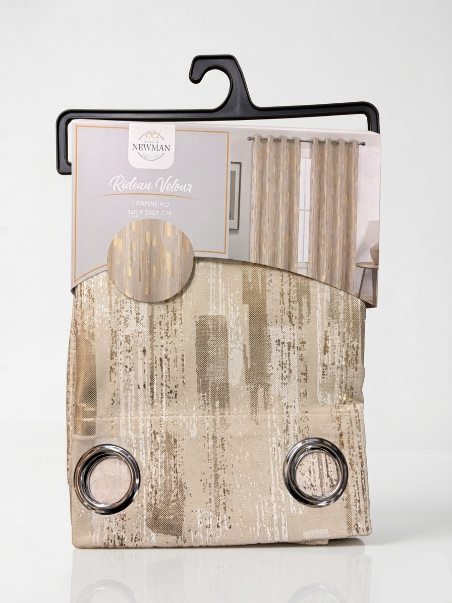 Rideau en velours – 1 panneau 140 x 240 cm beige